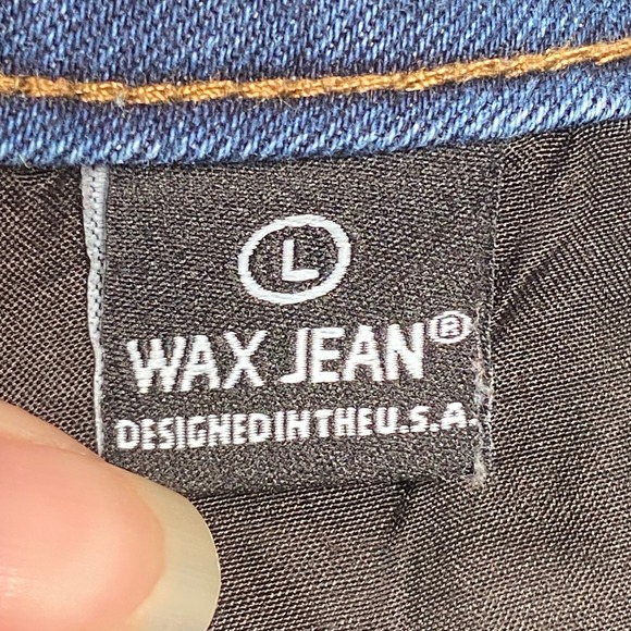 Wax Jean Denim Shorts Cuffed Dark Wash Stretch Casual Women's Size L 31x2 - Picture 4 of 5